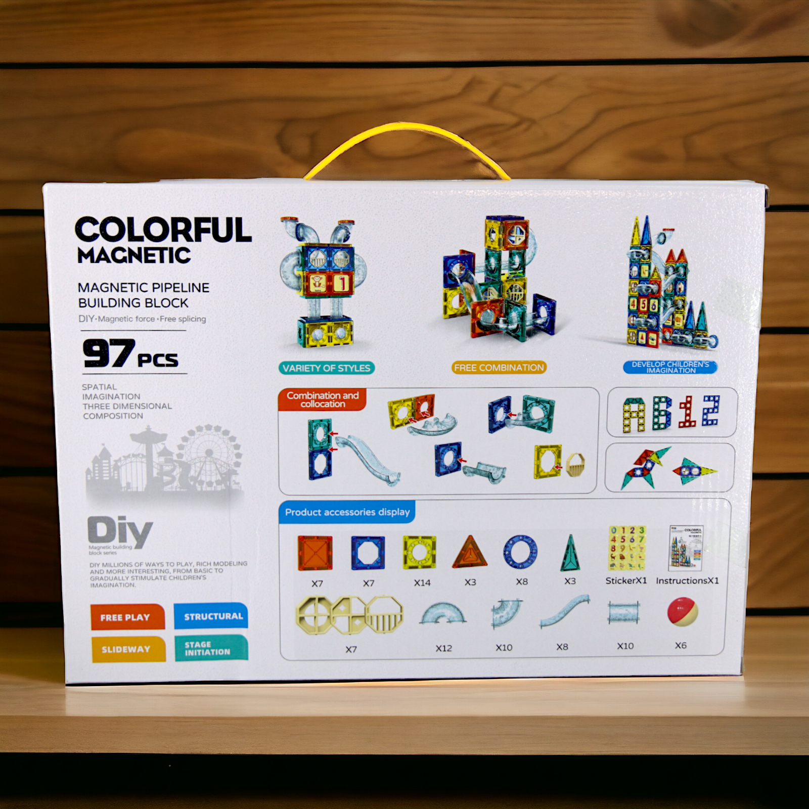 3D Magnetni građevinski set blokova za decu 97 delova