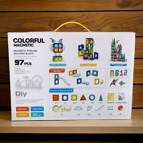 3D Magnetni građevinski set blokova za decu 97 delova