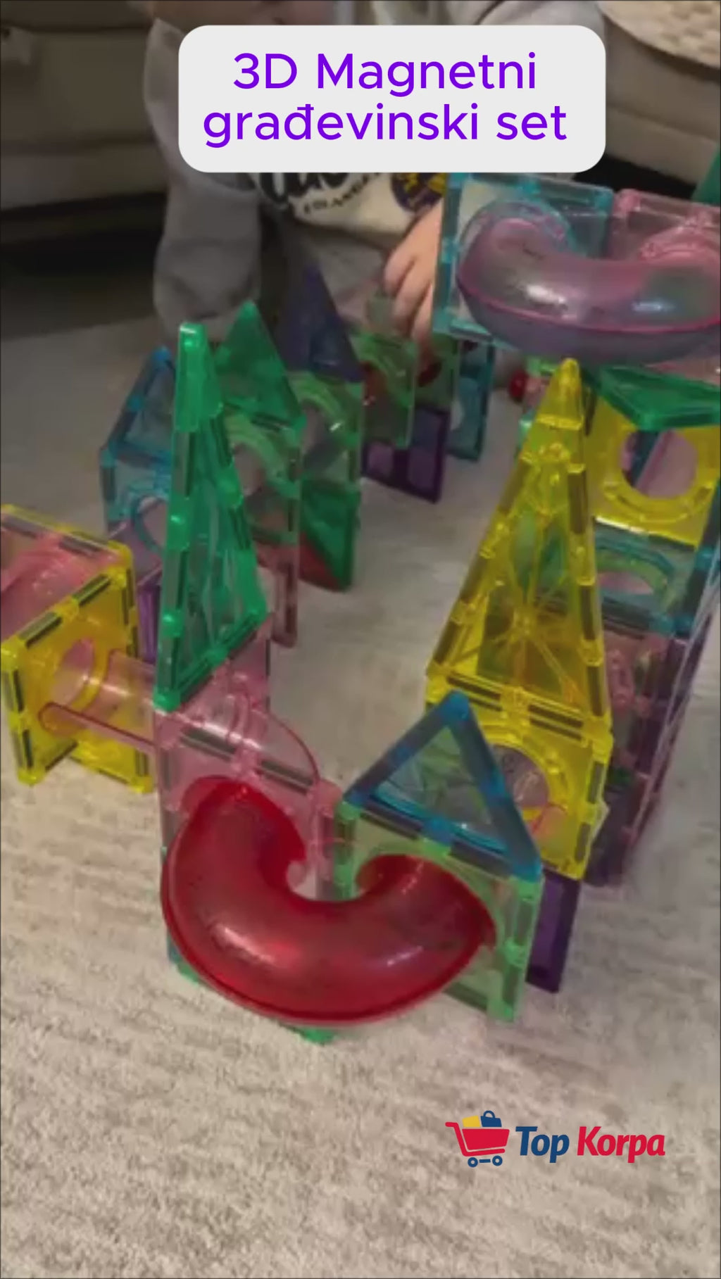 3D Magnetni građevinski set blokova za decu 168 delova